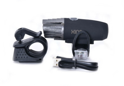 Велосипедная фара передняя Xino BM 906 в комплекте с задним фонарем, с зарядкой от USB