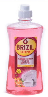 Средство для посуды BRIZIL ULTRA апельсин малина с флиптопом 500мл