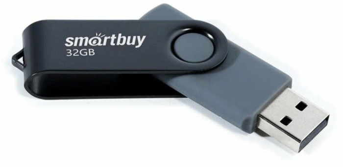 Флешка Smartbuy Twist, 32 Гб, USB 2.0, чт до 25 Мб/с, зап до 15 Мб/с, черная