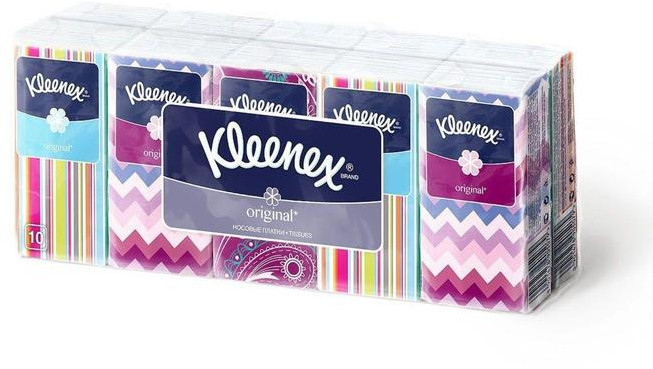 Платочки бумажные Kleenex Original, 10 упаковок по 10 шт.