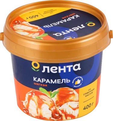 Продукт молокосодержащий ЛЕНТА Мягкая карамель 5% без змж, 400г