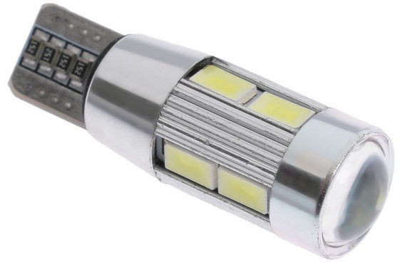 Автомобильная лампа Cartage, светодиодная, T10, 12 В, 10 SMD, линза