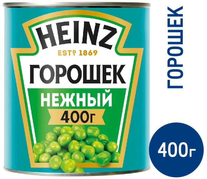 Горошек Heinz зеленый нежный, 400г 	