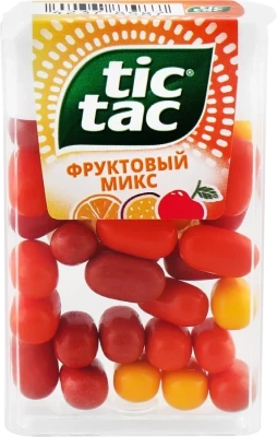 Драже TIC TAC Фруктовый микс (вишня, апельсин, маракуйя), 16г