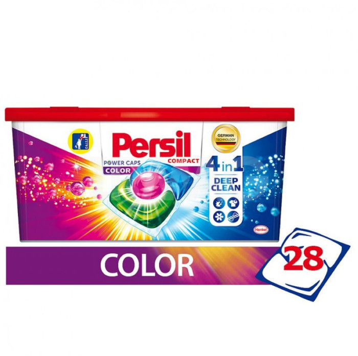 Капсулы для стирки Persil Power Caps Color 4в1, для цветного, 21 капсул