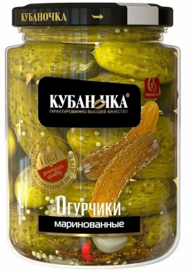 Кубаночка Огурцы маринованные 720гр 