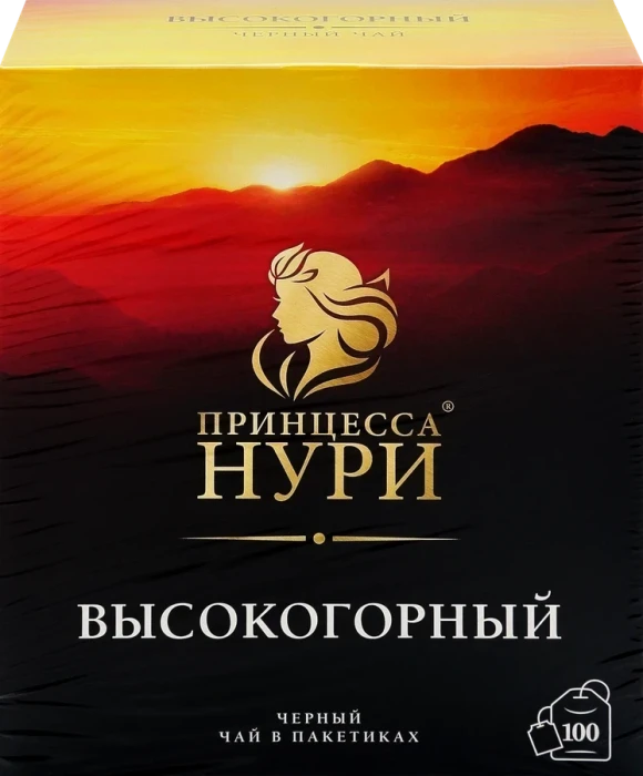 Чай черный ПРИНЦЕССА НУРИ Высокогорный байховый листовой, 100пак