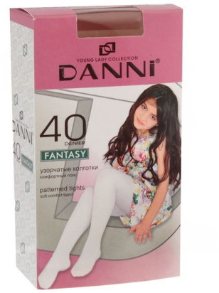 Колготки детские Fantasy, 40 ден бабочка, цвет белый, рост 92-104 см( 3-4 лет)