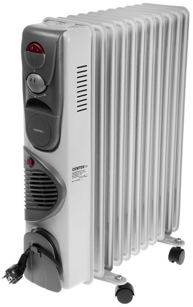 Обогреватель масляный Centek CT-6204-11, 11 секций, напольный, 2900 Вт, 25 м², белый