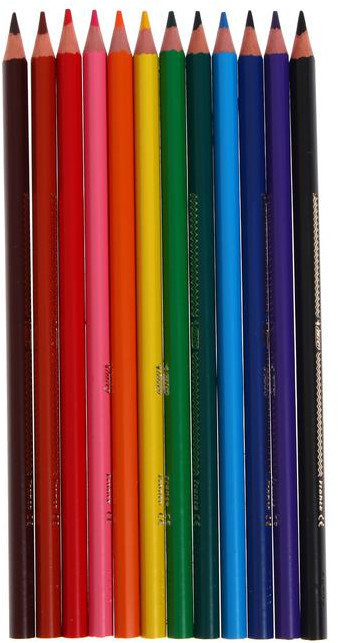 Карандаши 12 цветов BIC Color Up, для подростков и взрослых, трёхгранные, микс