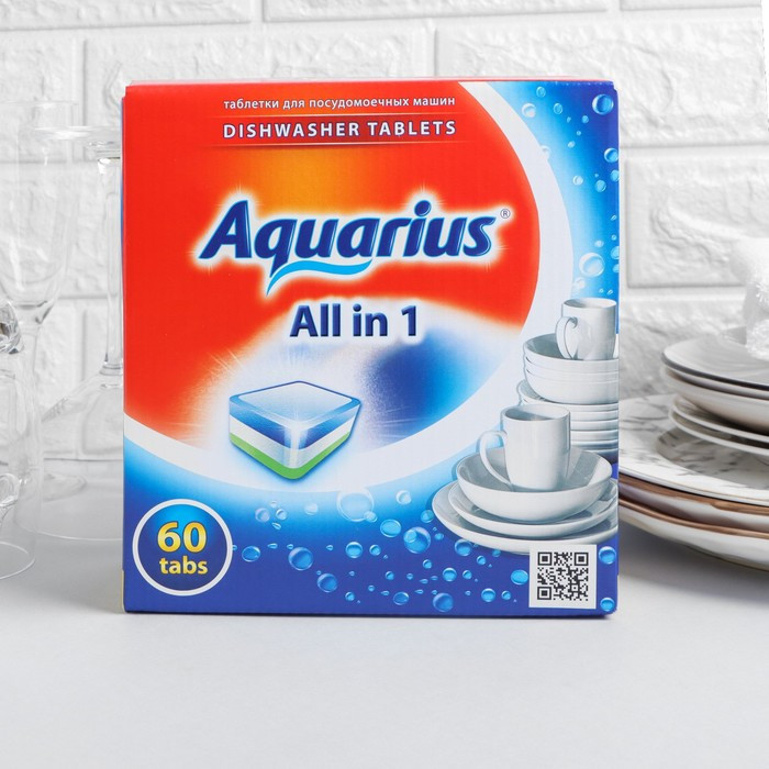 Таблетки для посудомоечных машин Aquarius All in 1, 60 шт.