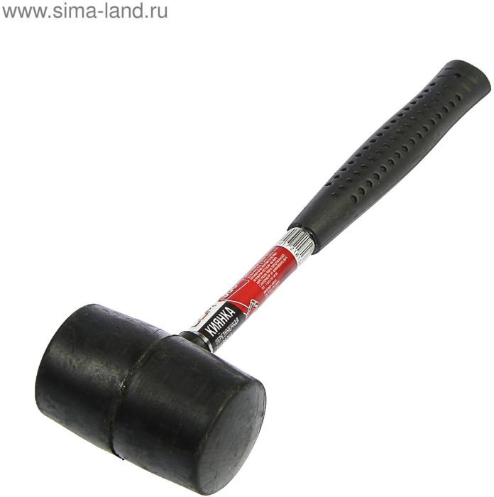 Киянка ЛОМ, металлическая обрезиненная рукоятка, черная резина, 300 г