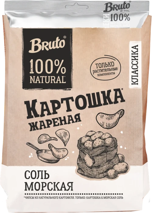 Чипсы картофельные BRUTO с морской солью, 120г
