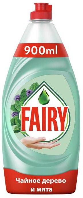Средство для мытья посуды FAIRY Нежные ручки Чайное дерево и мята, 900 мл
